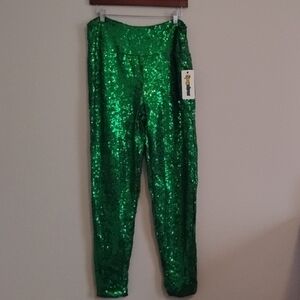 Tipsy Elves Sparkling Green High Waisted Leggings 1X